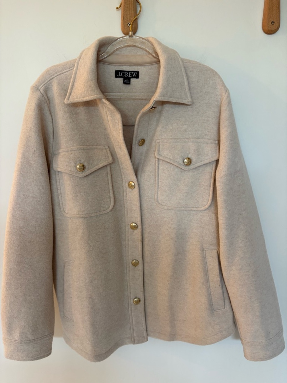 J Crew off white wool shacket